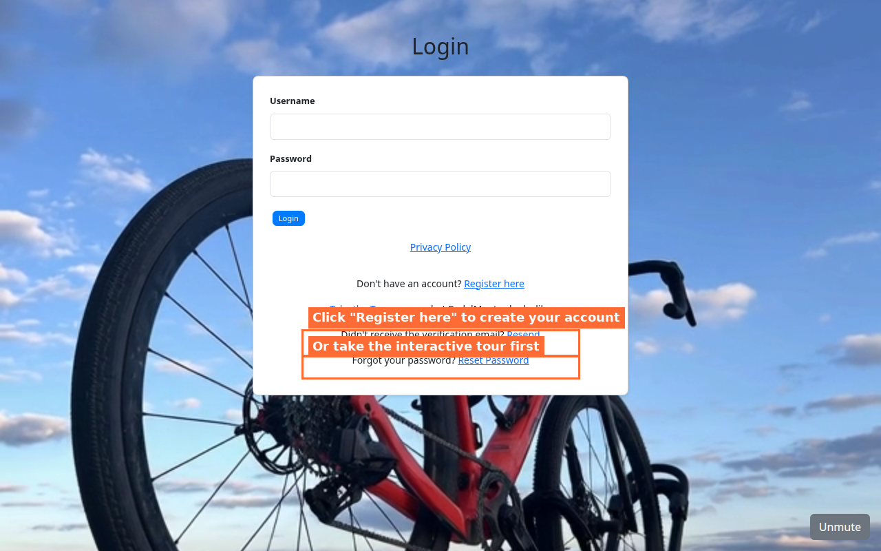 Login page